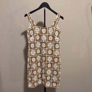 Loft Cotton Crochet Patterned Dress Size 0